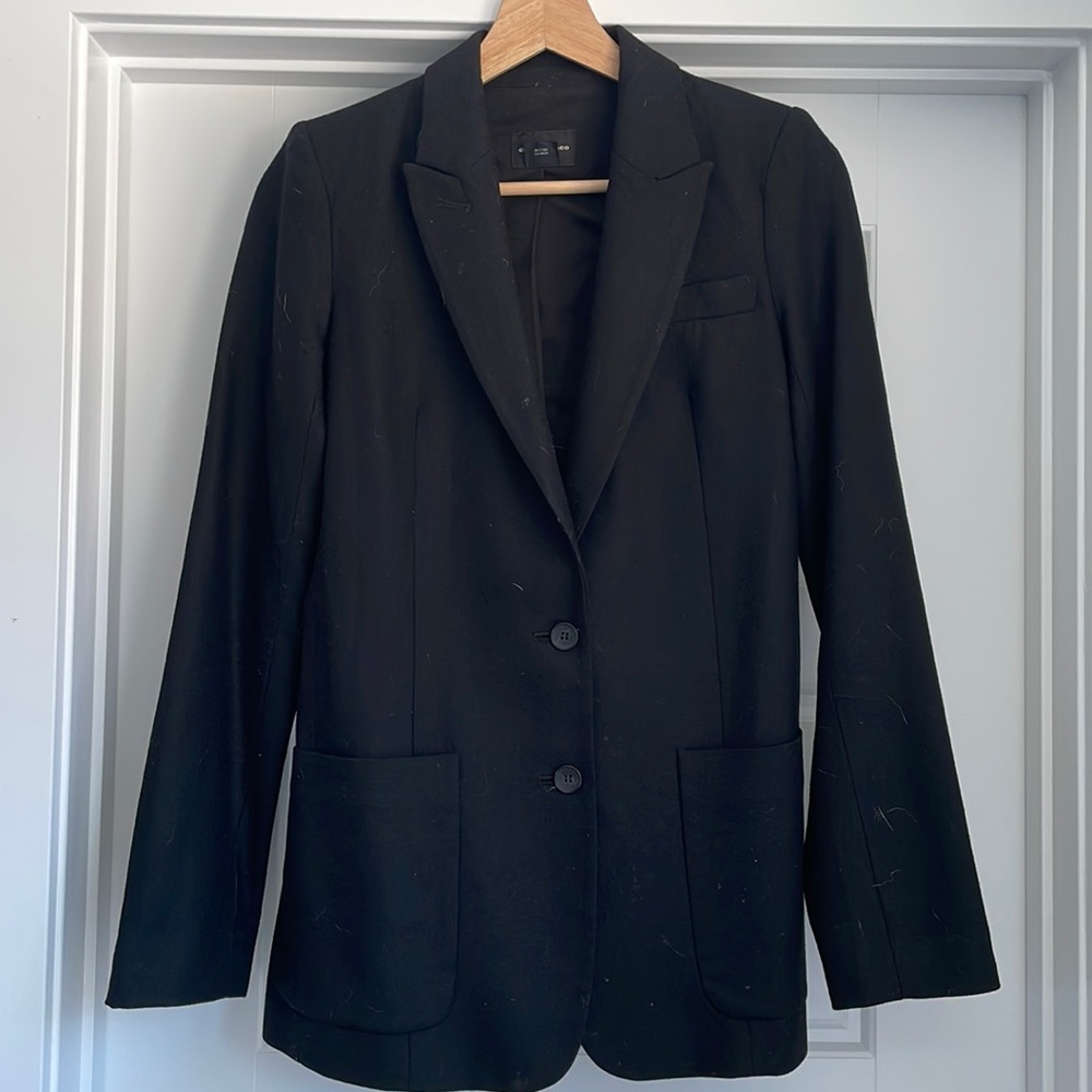Sophisticated Black wool blazer CLUB MONACO 2 pockets 1 breast pocket slim fit